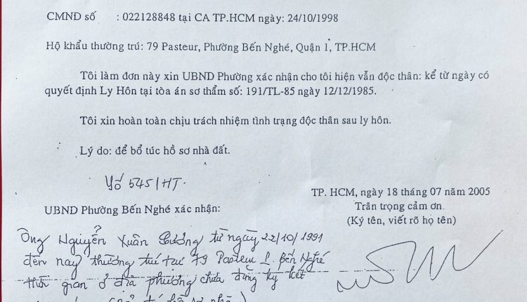 Xác nhận tình trạng hôn nhân
